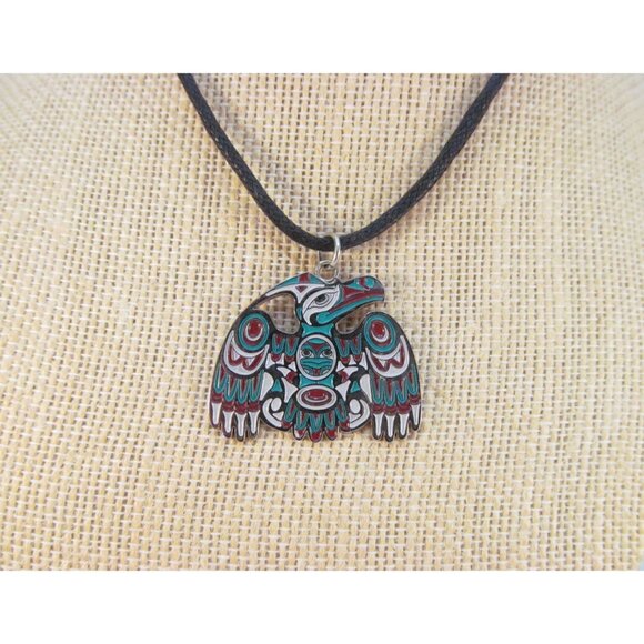 Joe Wilson Raven the Cultural Hero Pendant Necklace with Black Cord Canada - Picture 10 of 12